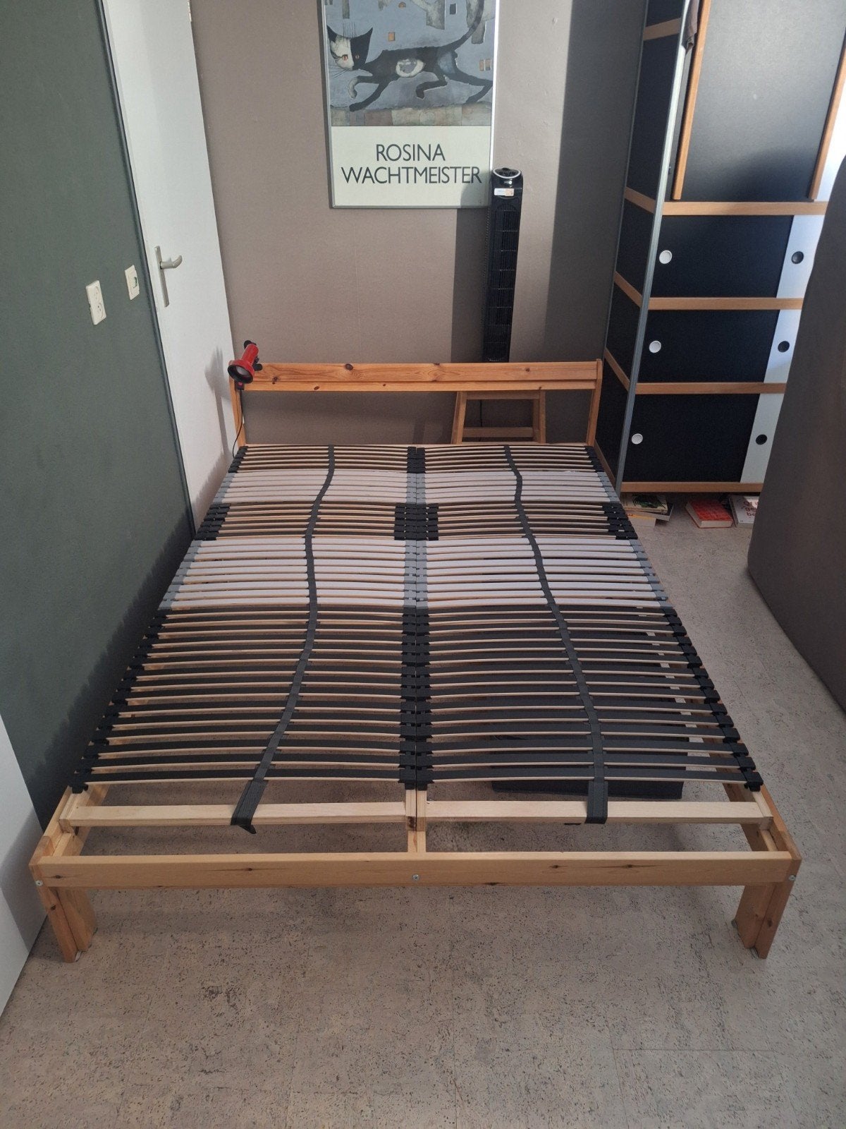Ikea Neiden bedframe 140x200 met 2 lattenbodems, Ophalen, Gebruikt, Bruin, Tweepersoons