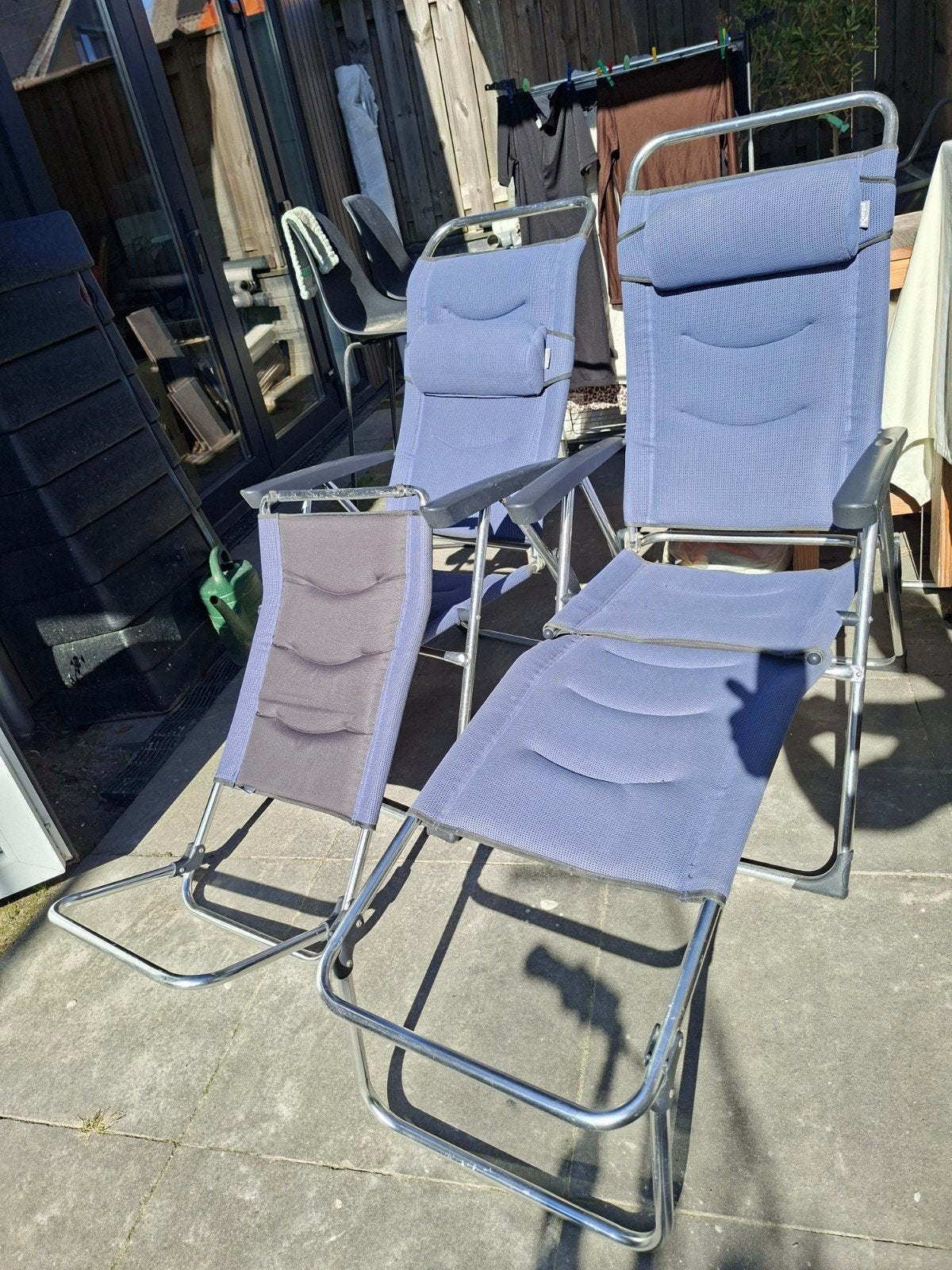 Kampa campingstoelen met voetensteun - set van 2, Ophalen, Gebruikt, Campingstoel