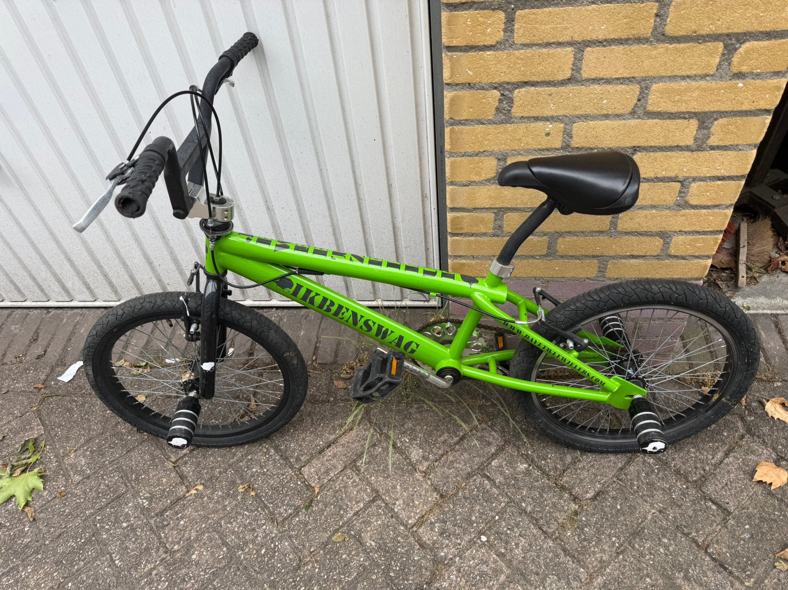 Groene BMX fiets met voetsteunen, Fietsen en Brommers, Gebruikt, Staal, Velgrem, 20 tot 24 inch