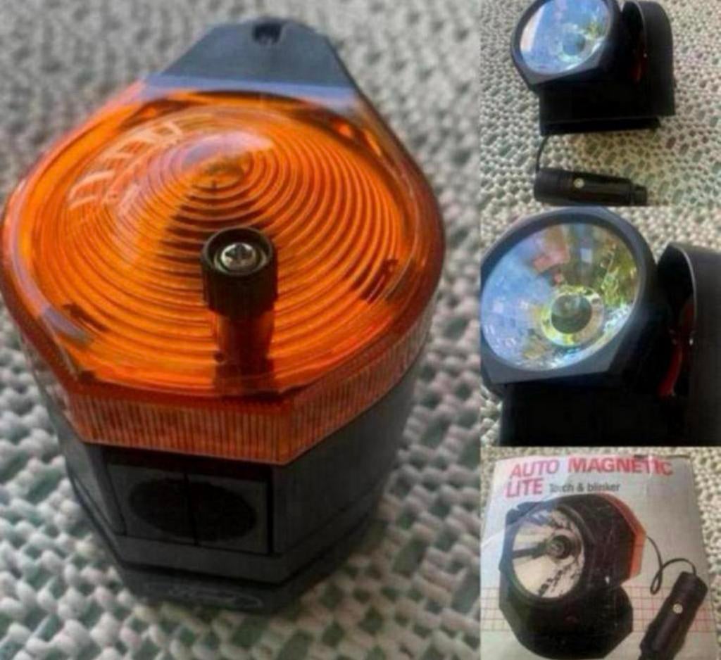 Retro vintage auto pechlamp met blinkerlicht nieuw in doos, Auto diversen, Auto-accessoires, Ophalen of Verzenden, Nieuw