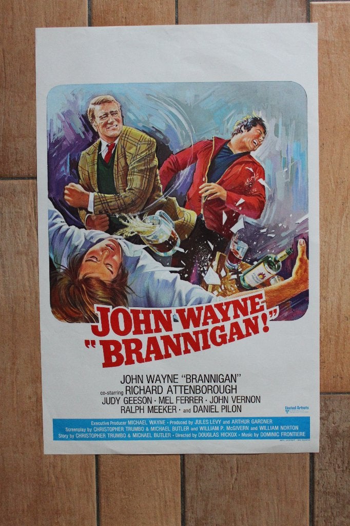 filmaffiche John Wayne Brannigan 1975 filmposter, Rechthoekig Staand, Ophalen of Verzenden, Zo goed als nieuw, A1 t/m A3