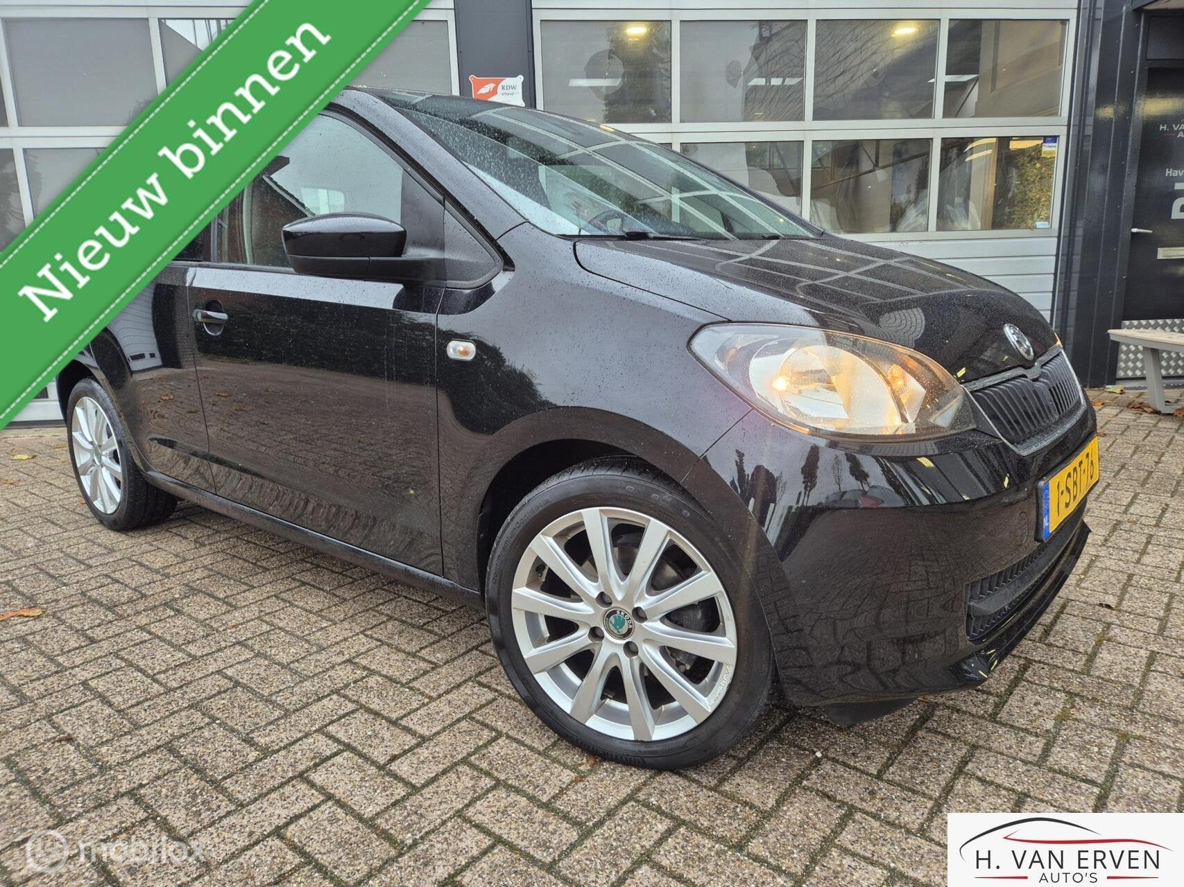 Skoda Citigo 1.0 Sprint 1E EIGENAAR AIRCO CRUISE NAP 16" LMV, Voorwielaandrijving, 840 kg, 60 pk, Zwart