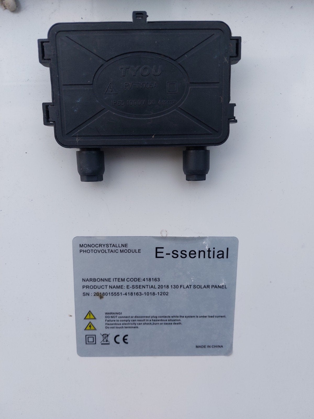 2x Zonnepaneel 130 watt - 67x113 cm, Ophalen, Gebruikt, E-ssential, Onbekend