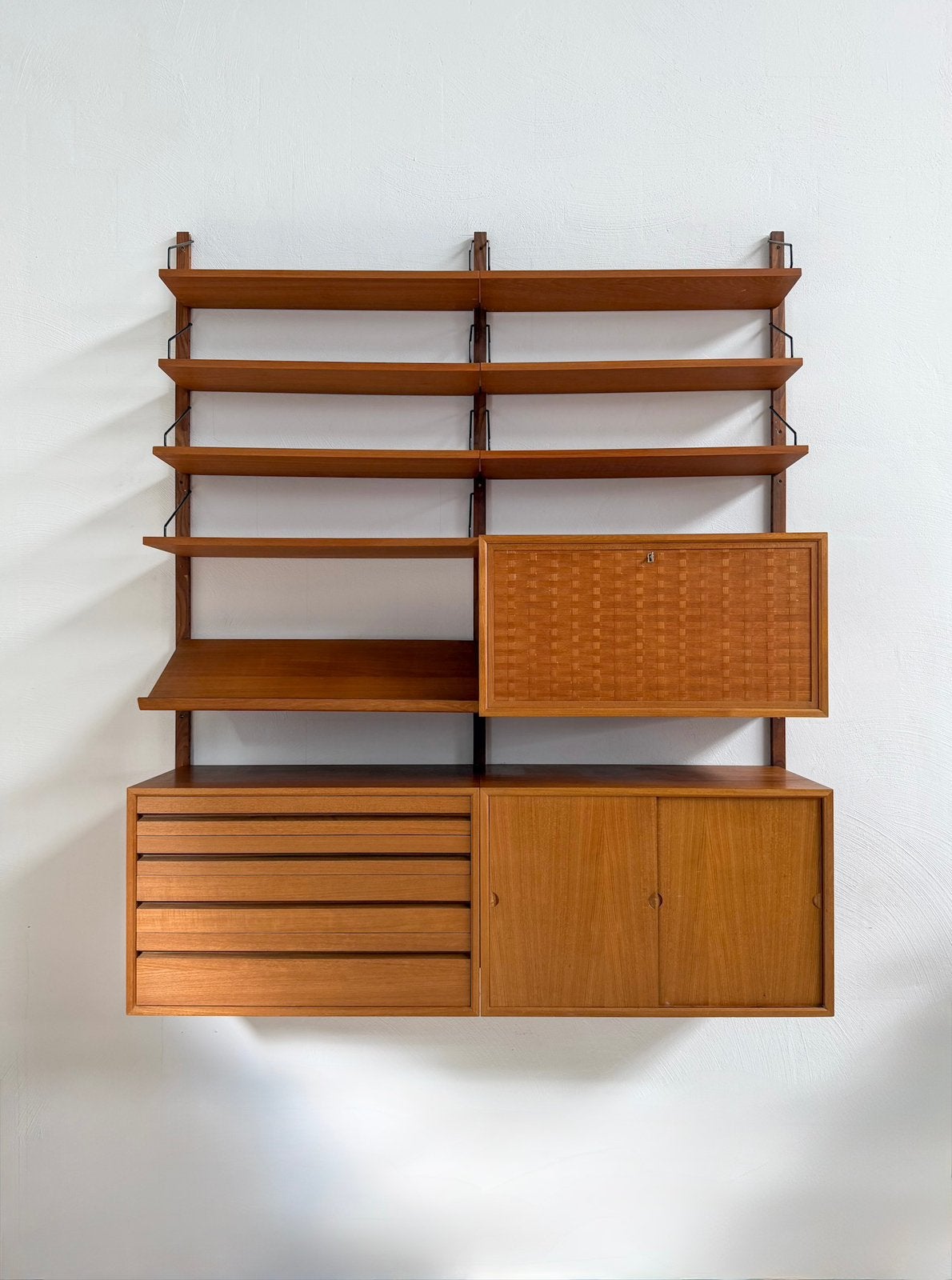 Deens Poul Cadovius Royal System teak wandmeubel wandkast 60, 150 tot 200 cm, Teakhout, Ophalen of Verzenden, Zo goed als nieuw