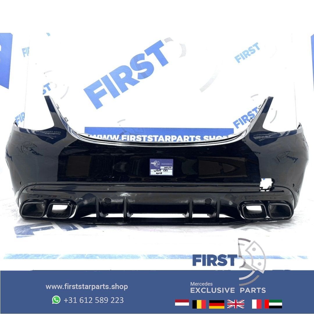 W205 BUMPER C63 AMG ACHTERBUMPER + UITLAATSIERSTUKKEN SET A2, Gebruikt, -, Ophalen of Verzenden, Achter