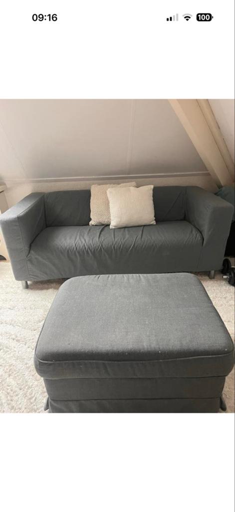 Comfortabele grijze bank, Huis en Inrichting, Banken | Bankstellen, Ophalen, Gebruikt, 150 tot 200 cm, Driepersoons