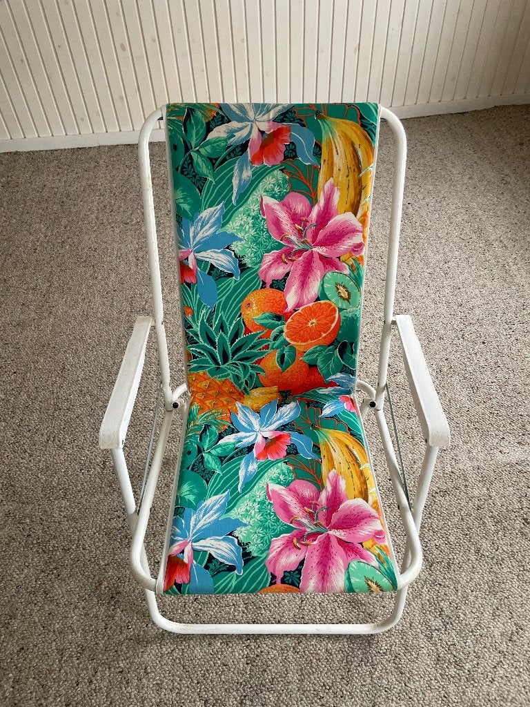 opvouwbare strandstoel met tropische print, Ophalen, Zo goed als nieuw, Campingstoel