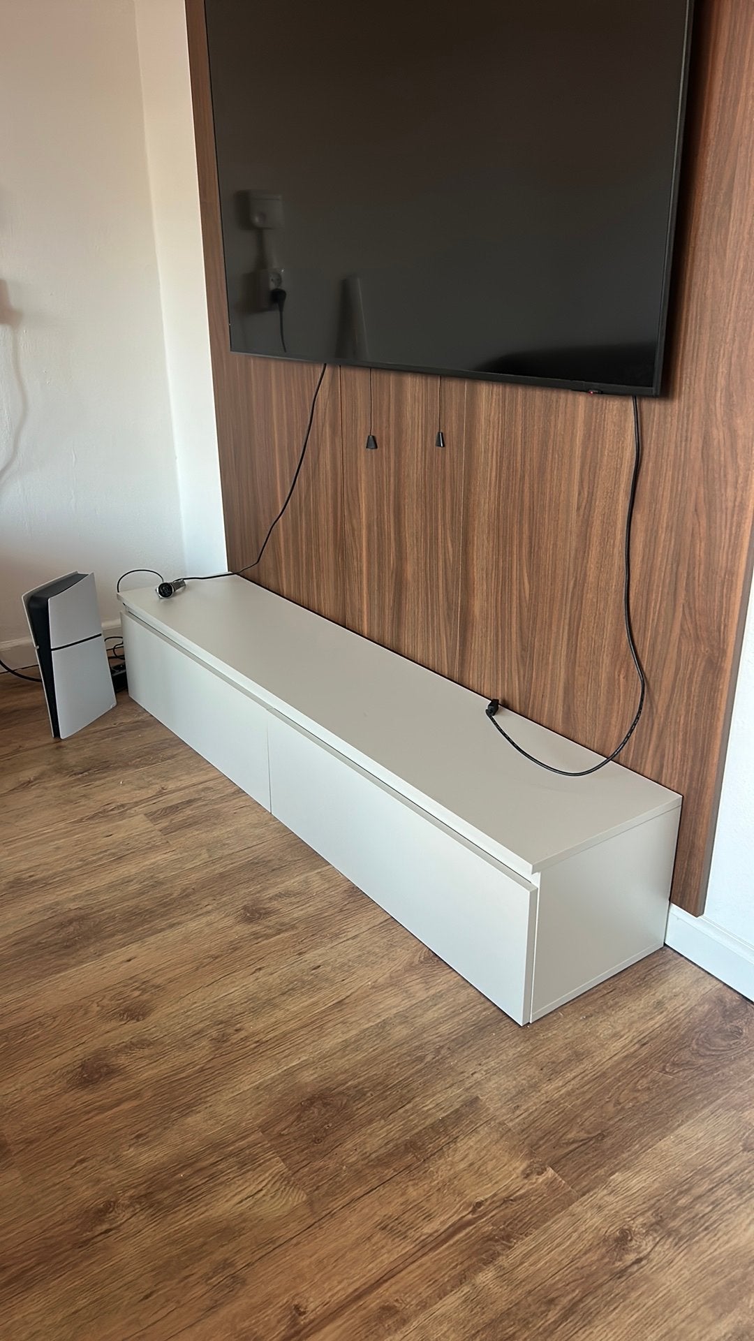 TV Meubel NADUVI (Kate) Zwevend Grijs, Ophalen, 100 tot 150 cm, Zo goed als nieuw, Minder dan 100 cm