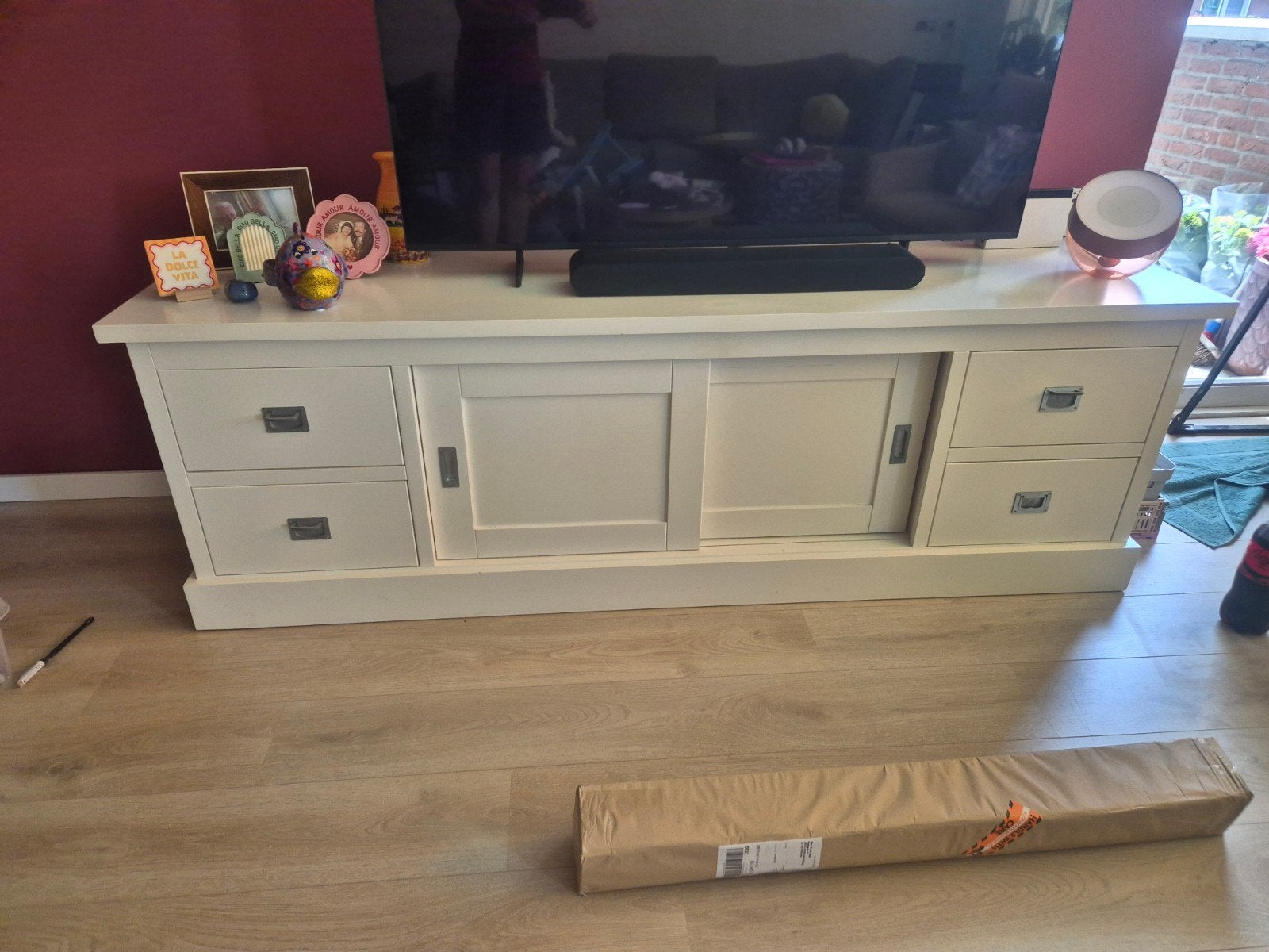 Zwaar TV-meubel Richmond Interiors - 200x50x65 cm, Ophalen, Gebruikt, 150 tot 200 cm, Minder dan 100 cm