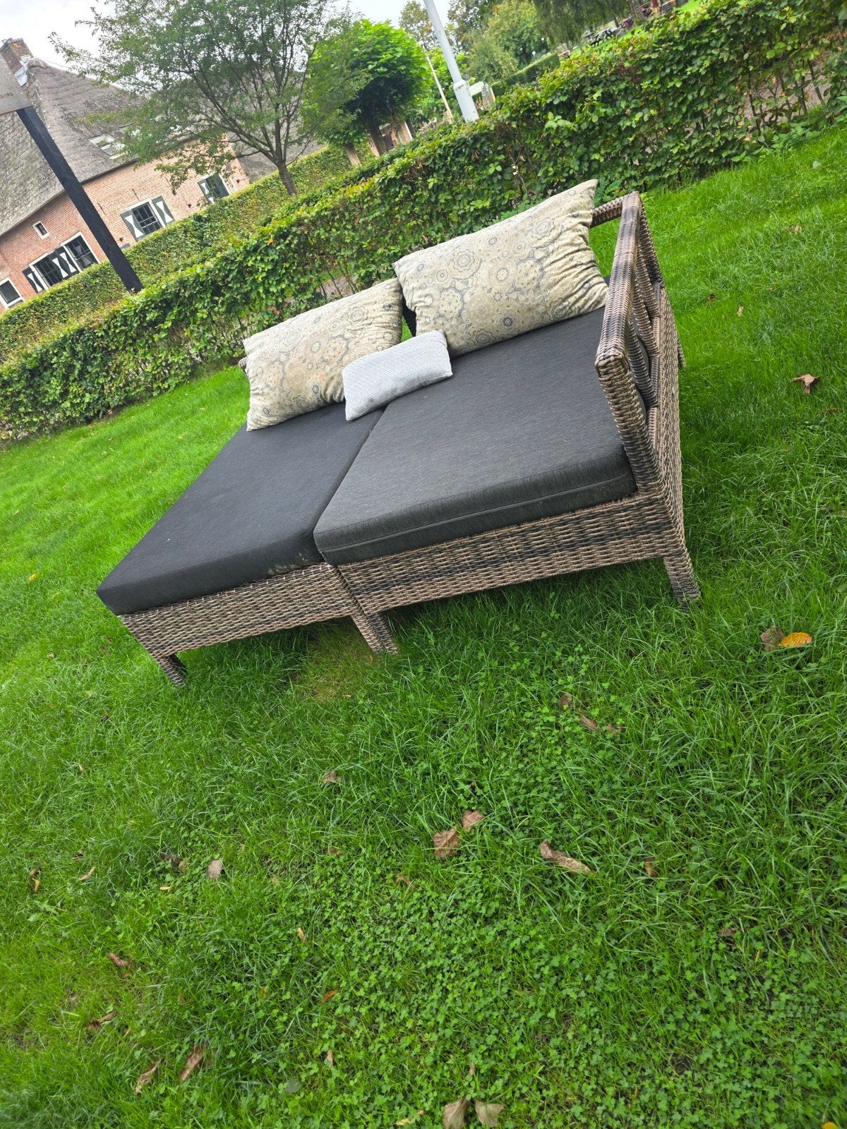 Wicker loungeset - 5 stuks, 5 zitplaatsen, Gebruikt, Ophalen of Verzenden, Loungeset