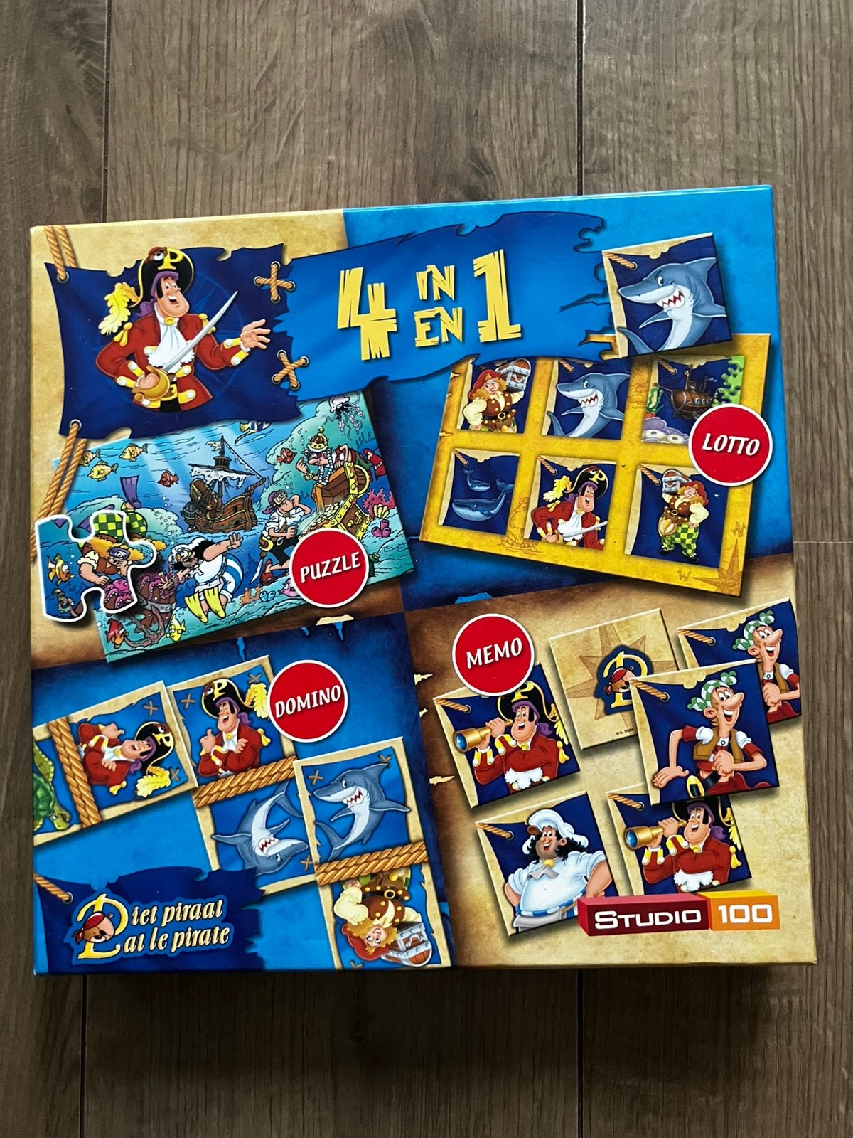 4 in 1 piet piraat spelletjes, Een of twee spelers, Ophalen of Verzenden, Zo goed als nieuw