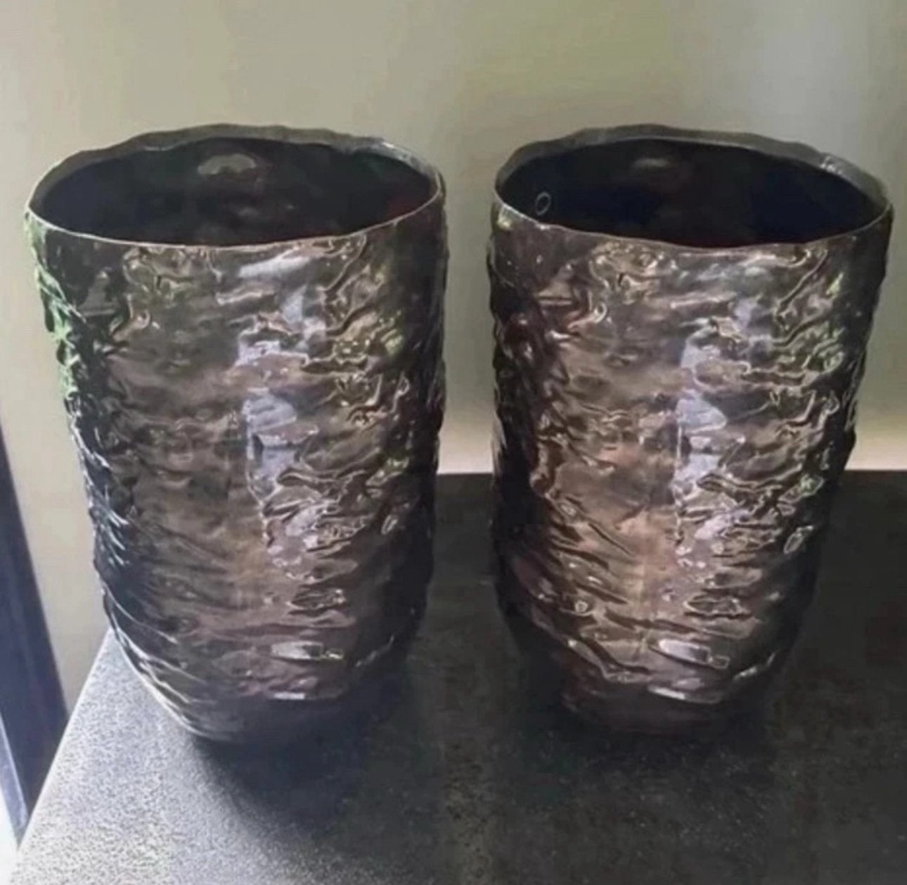 04home vazen Taupe / brons parelmoer Keramiek Nieuw, Ophalen of Verzenden, Nieuw, Beige, Steen/keramiek