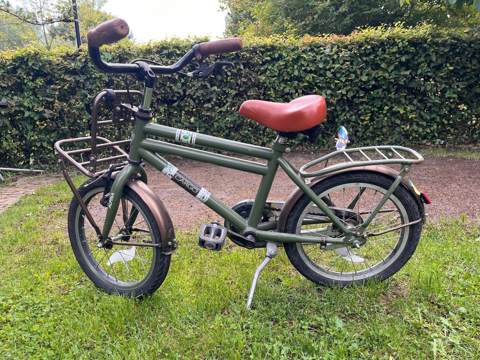 Alpina Cargo 16 inch kinderfiets - Groen, Ophalen, Gebruikt, Terugtraprem, 16 tot 20 inch