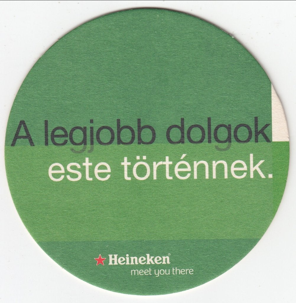 1 HEINEKEN *HONGARIJE * BIERVILTJE, Ophalen of Verzenden, Gebruikt, Viltje(s), Heineken