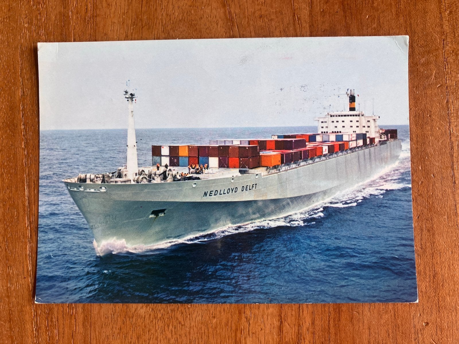 Nedlloyd Delft Containerschip gestempeld Singapore 1980, Ophalen of Verzenden, Gebruikt, Motorboot, Kaart, Foto of Prent
