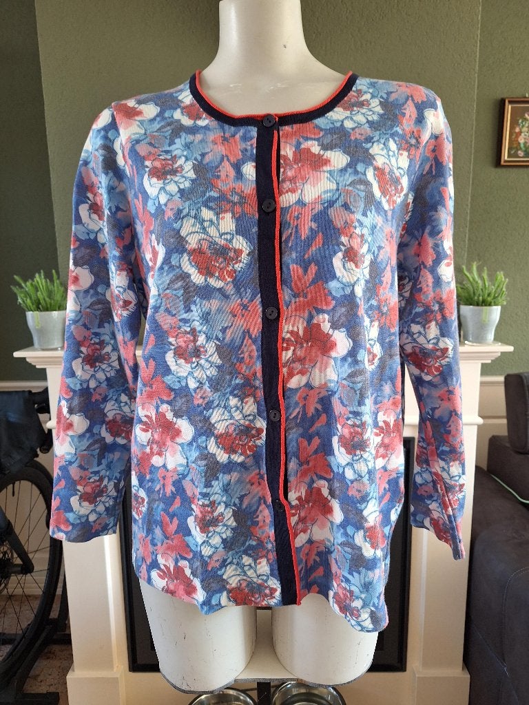 Atelier Goldner cardigan vest bloemen 42 L 21 korte maat, Maat 42/44 (L), Zo goed als nieuw, Atelier Goldner, Verzenden