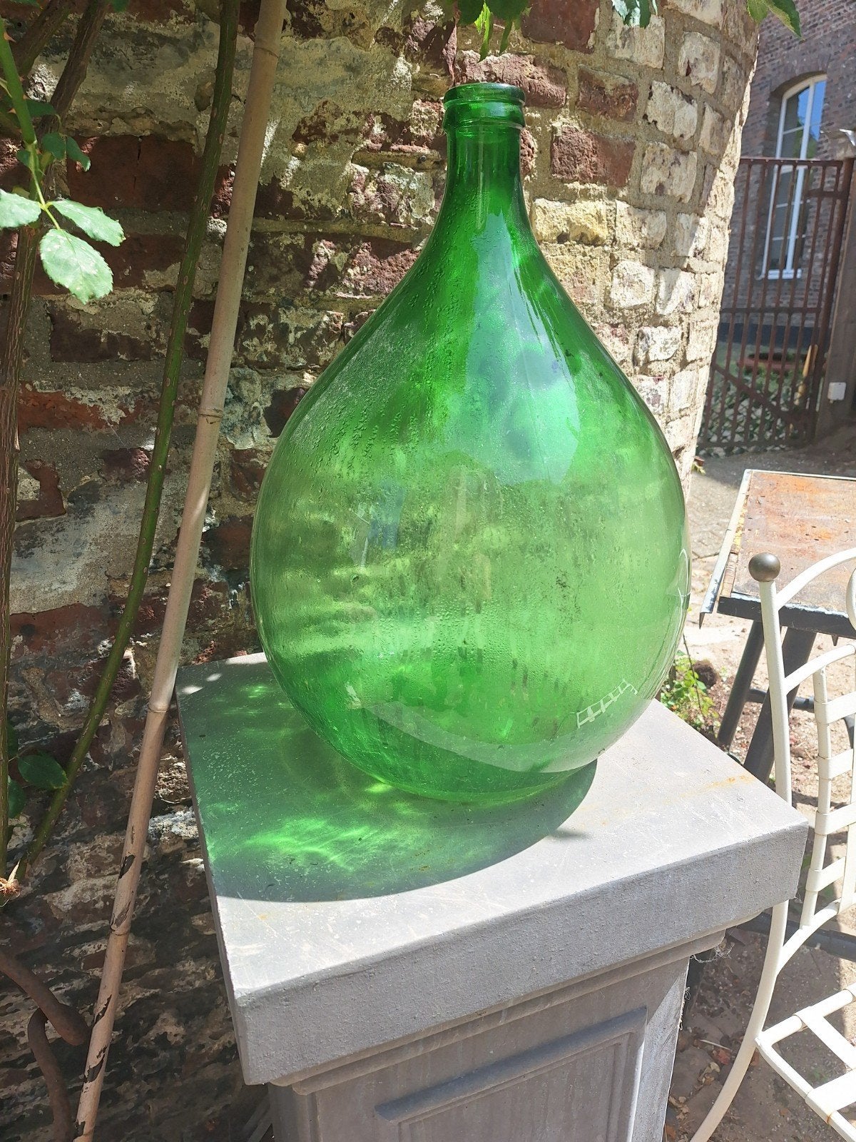 Zeldzaam Frans glazen wijnvat, 60-70cm hoog, Ophalen of Verzenden