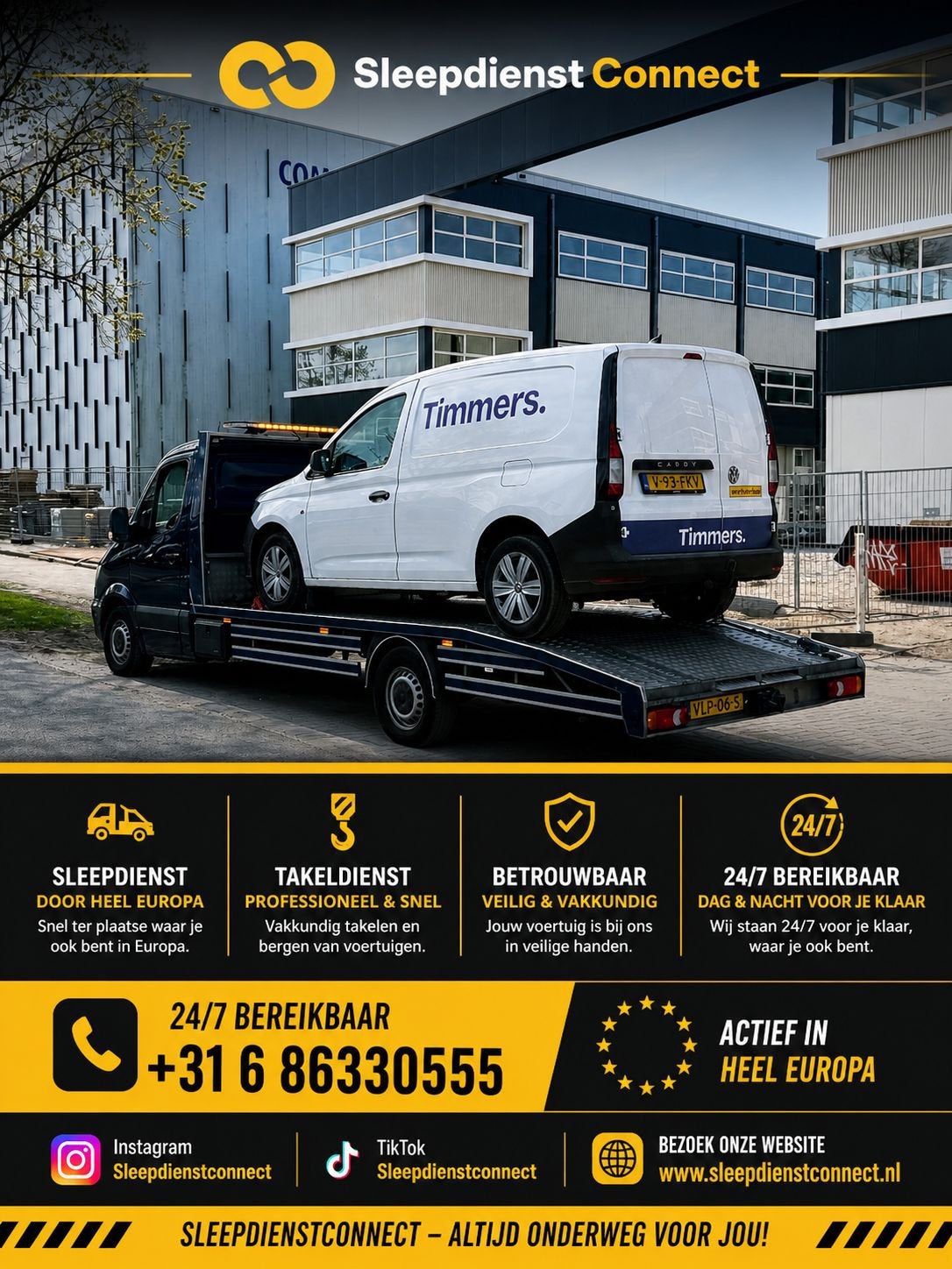 Sleepdienst Pechhulp Autotransport en machine transport, Chauffeursdiensten