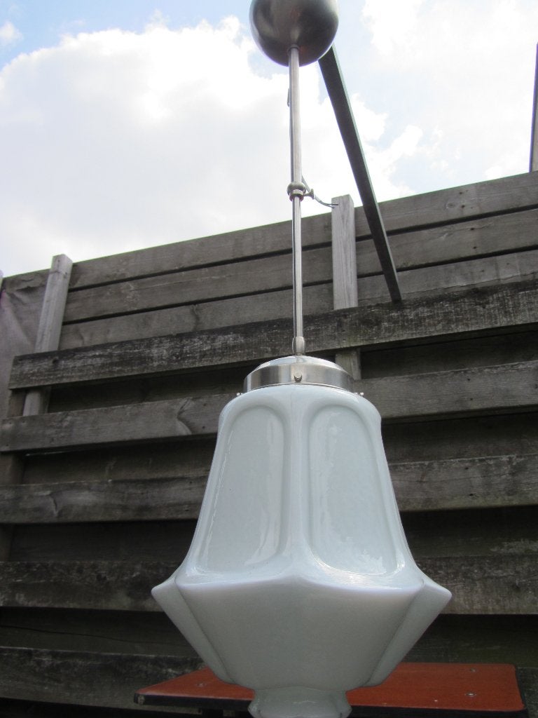 SUPER MOOIE ART DECO LAMP, Ophalen, Gebruikt, E27 (groot), Wit