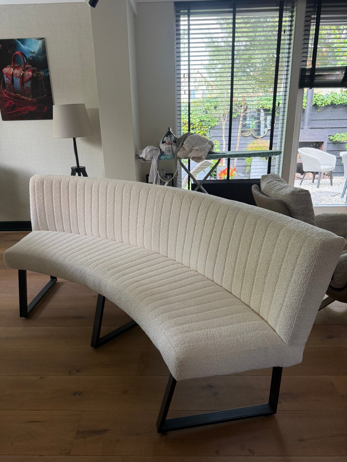 Eettafel bank haco wonen, Ophalen, Driepersoons, 75 tot 100 cm, Zo goed als nieuw