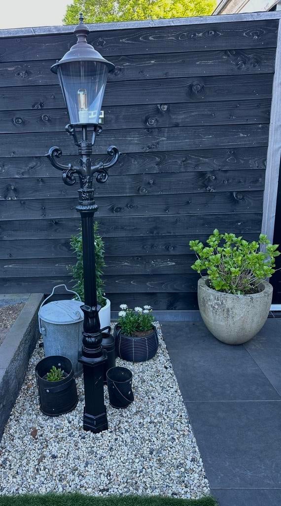K&S lantarenpaal lantaarn zwart tuin terras, Ophalen, Staande lamp, 50 tot 250 watt, IJzer