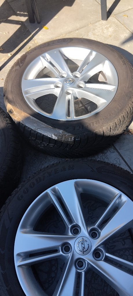 Originele Opel Velgen met winterband 17" TPMS S, Ophalen, Gebruikt, Velg(en), 17 inch