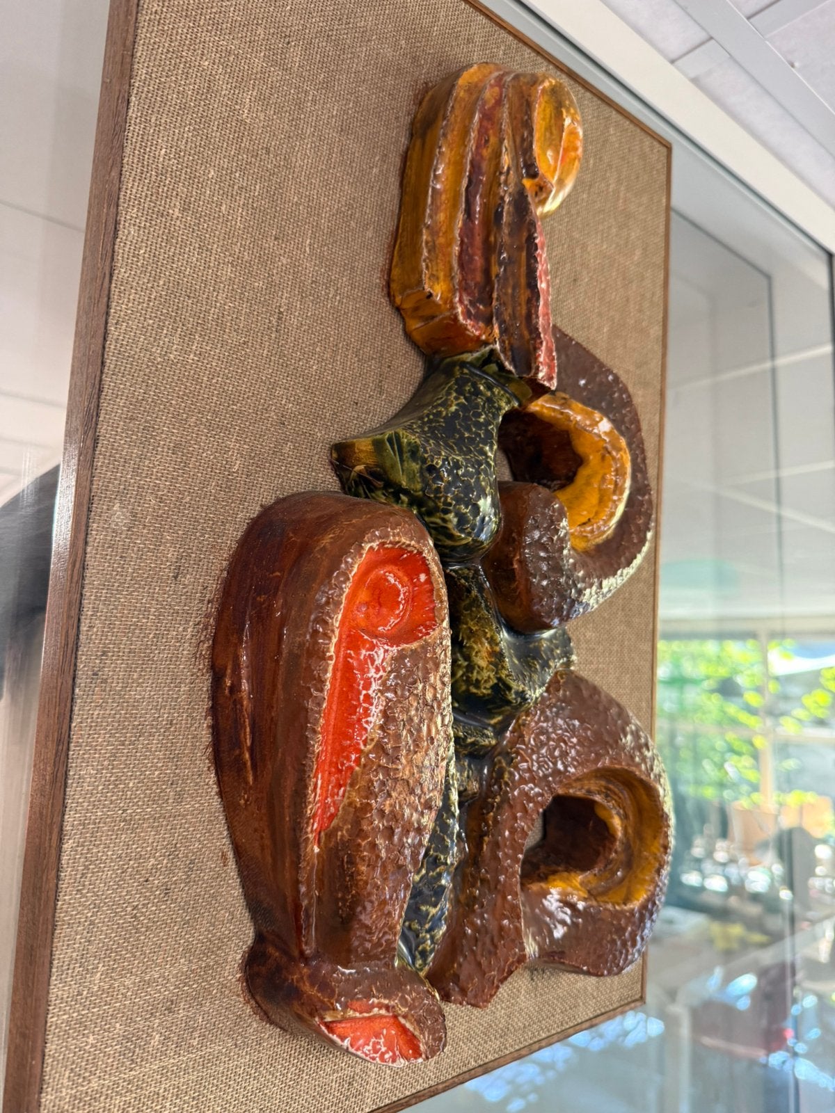 Keramiek relief Helmut Schäffenacker jaren 50-60, 20 - 50 cm, Steen of Keramiek, Meerkleurig, Ophalen