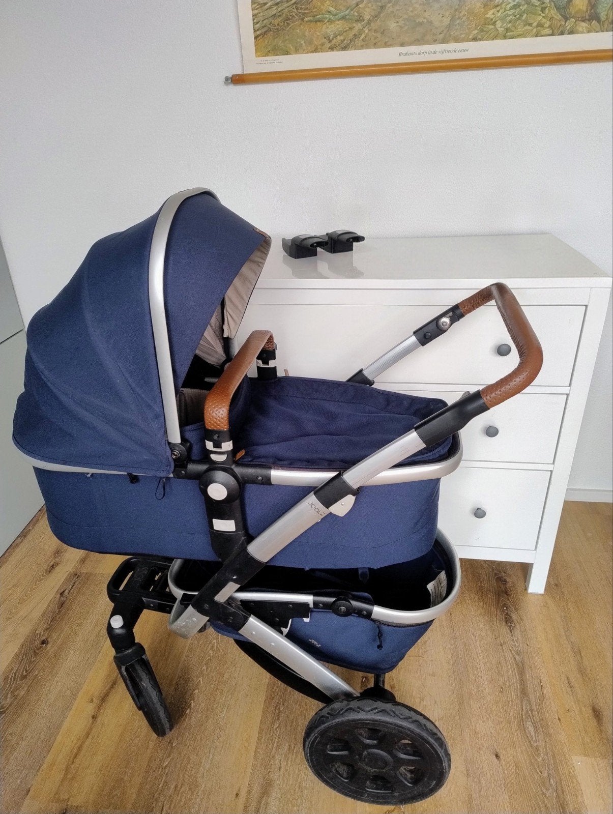 Complete Joolz Geo 2-in-1 + Originele Voetenzak & Adapters, Ophalen, Gebruikt, Overige merken, Verstelbare duwstang