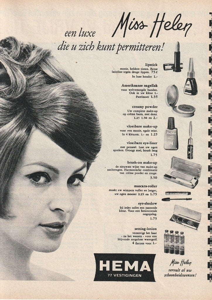 Retro reclame 1966 Hema haarlak & verzorgingsproducten, Verzenden, Overige typen
