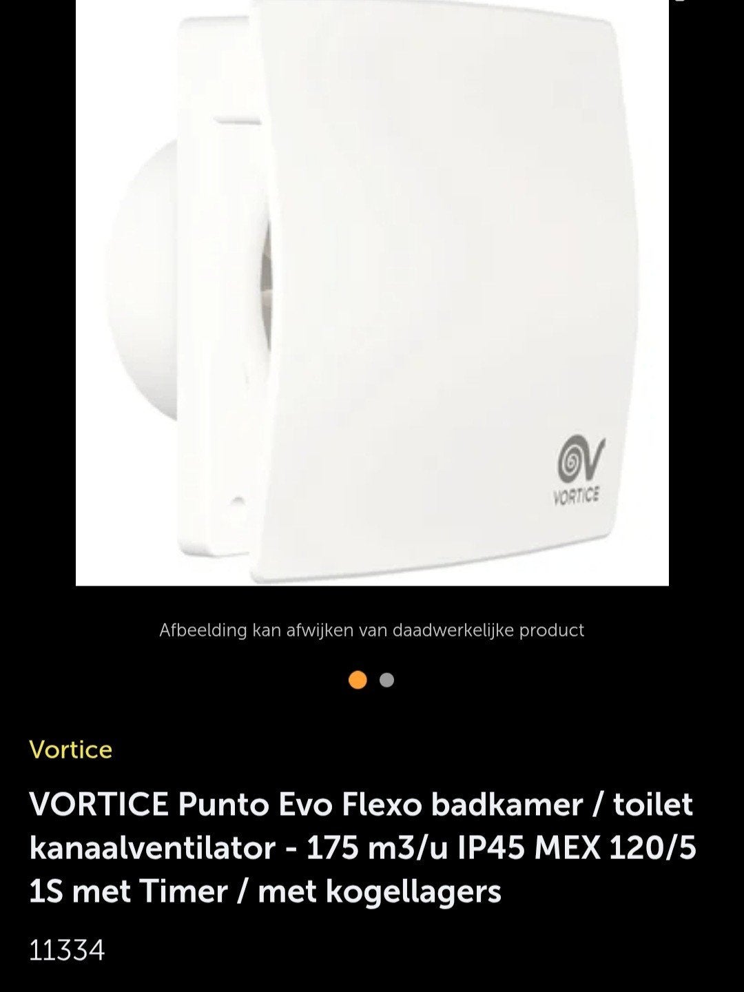 Vortice Punto Evo Flexo 120/5 Afzuigventilator met timer, Ophalen of Verzenden, Nieuw, Ventilator en Afzuiger