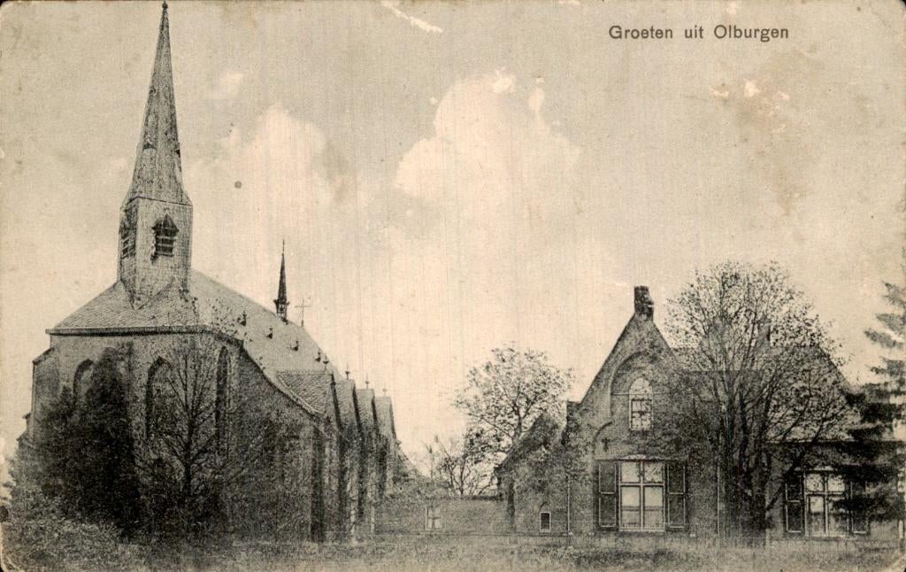 Olburgen - Kerk - Dorpszicht, Ophalen of Verzenden, Voor 1920, Gelopen, Gelderland