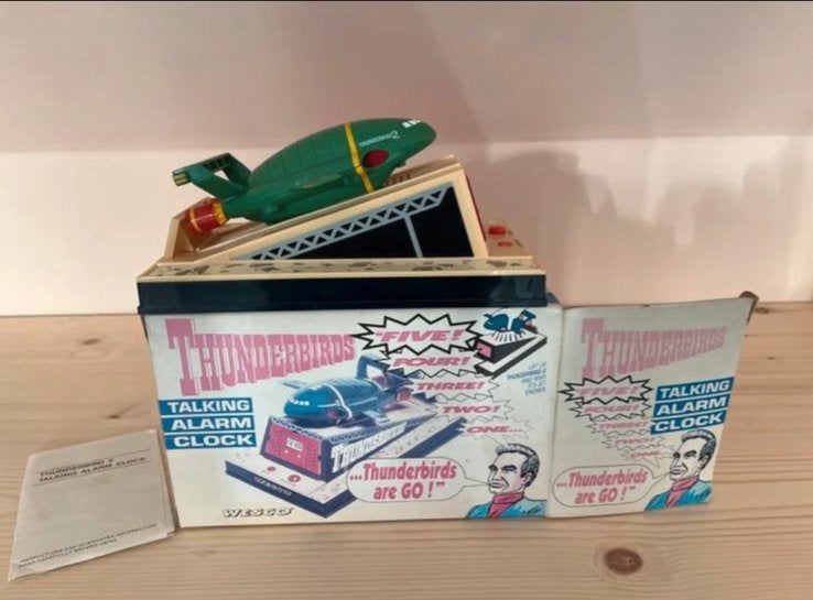Wesco Thunderbirds Wekker - Vintage Talking Alarm Clock, Gebruikt, Vintage, Ophalen of Verzenden, Spraakfunctie
