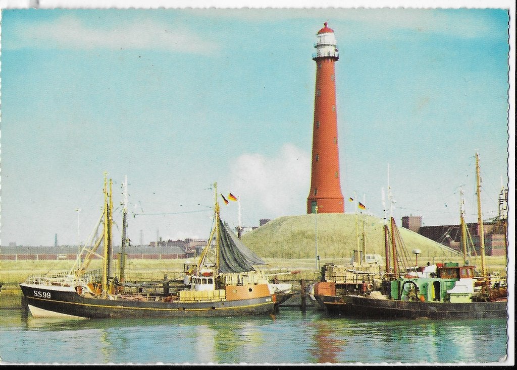 IJmuiden vuurtoren gelopen ansichtkaart ( 1635), Ophalen of Verzenden, 1980 tot heden, Gelopen, Noord-Holland