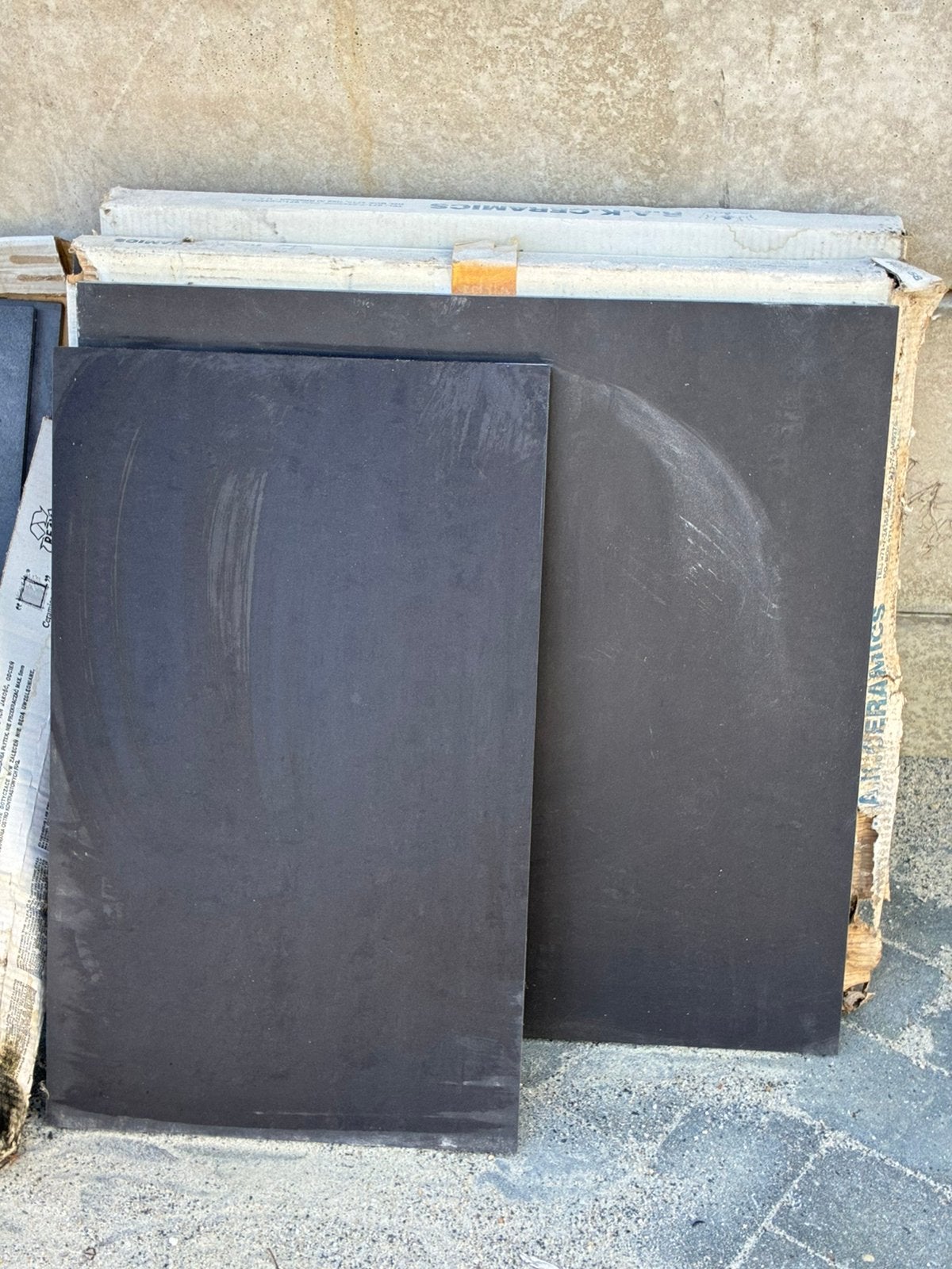 9 keramische tegels 60x60, Ophalen, Zo goed als nieuw, Kalkzandstenen