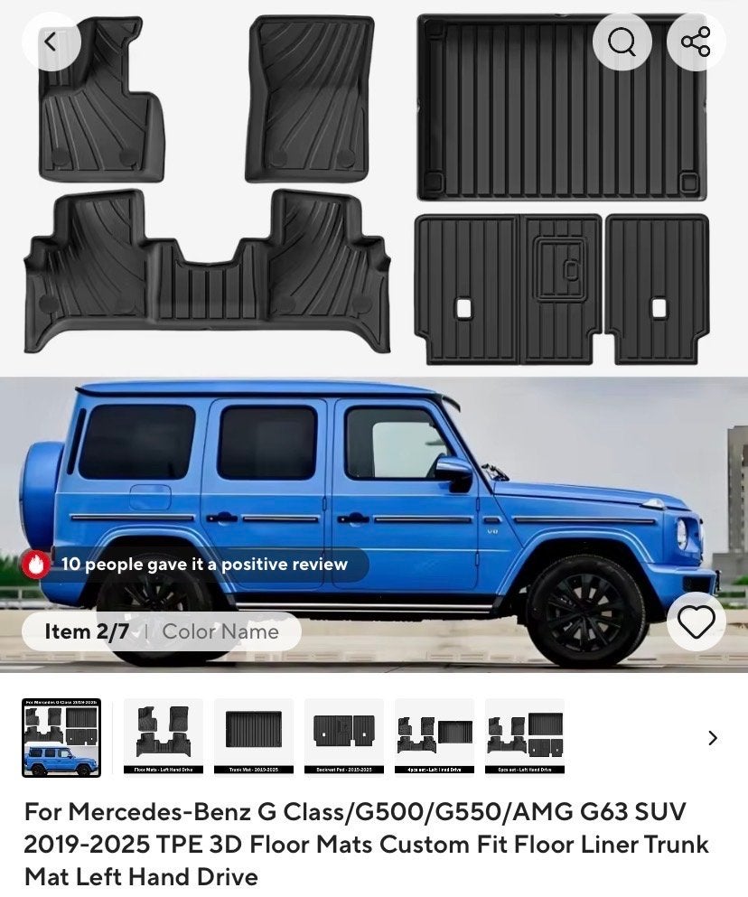 Vloermatten & Kofferbakmat Mercedes G-Klasse 2019-2025, Auto diversen, Automatten, Ophalen, Nieuw