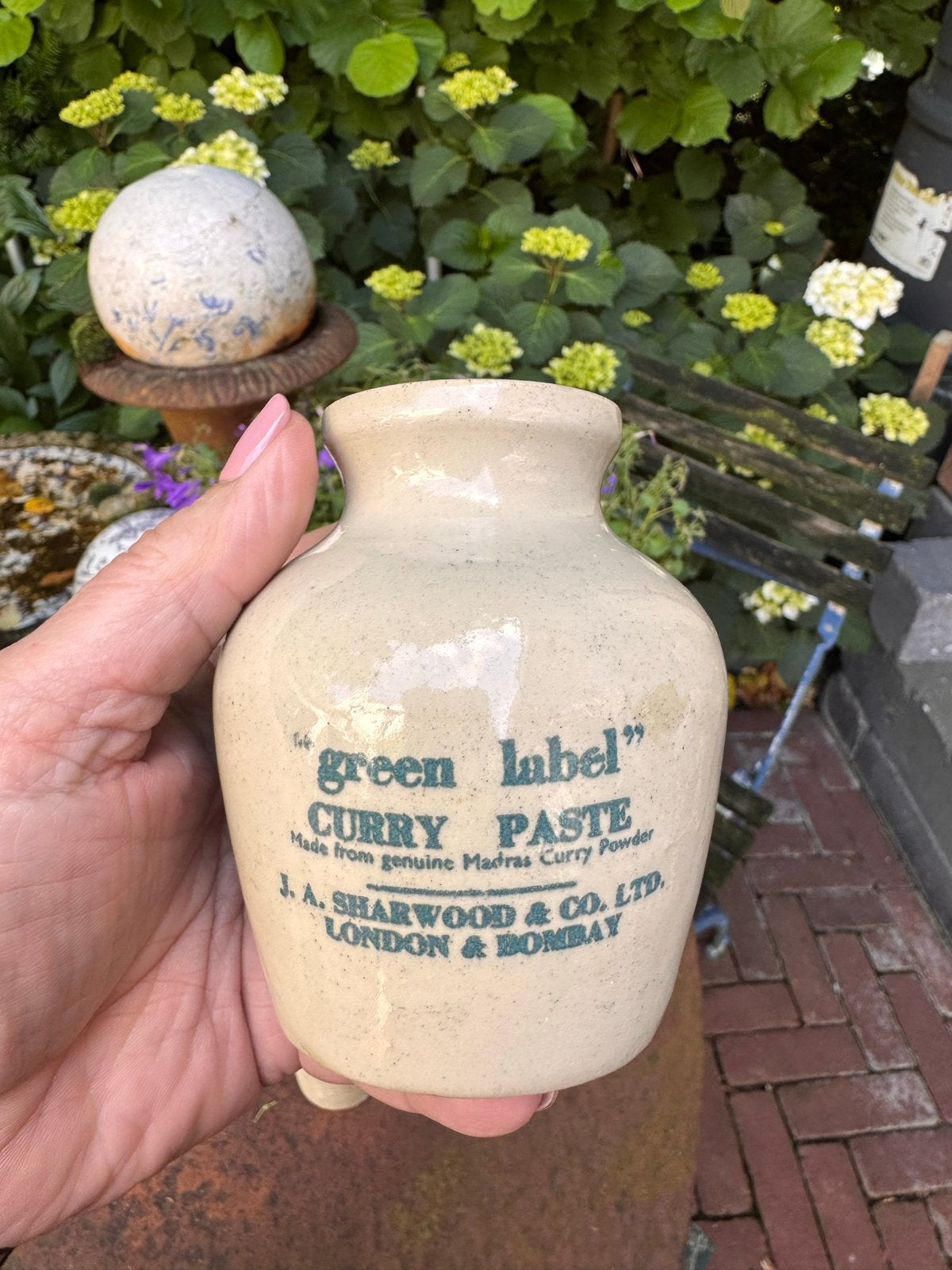 Vintage Grespot Curry Paste Pot uit Engeland, Ophalen of Verzenden