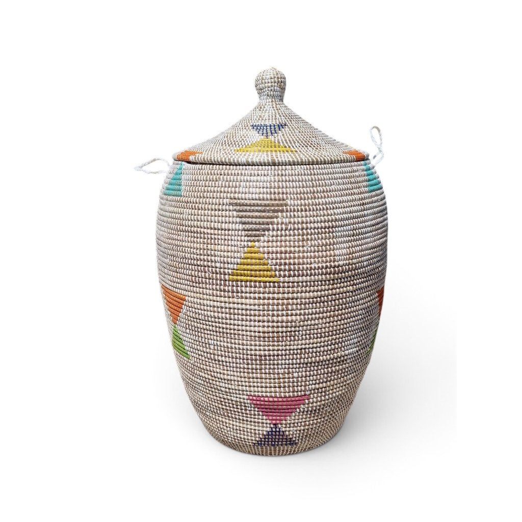 Afrikaans wasmand multicolor zeegras opbergmand uit Senegal, Mand, Rond, Nieuw, Ophalen of Verzenden