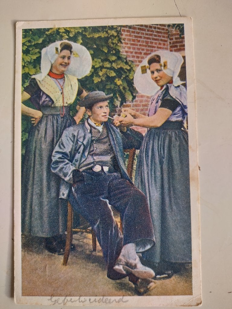 ansicht klederdracht zeeland, Ophalen of Verzenden, 1920 tot 1940, Gelopen, Zeeland