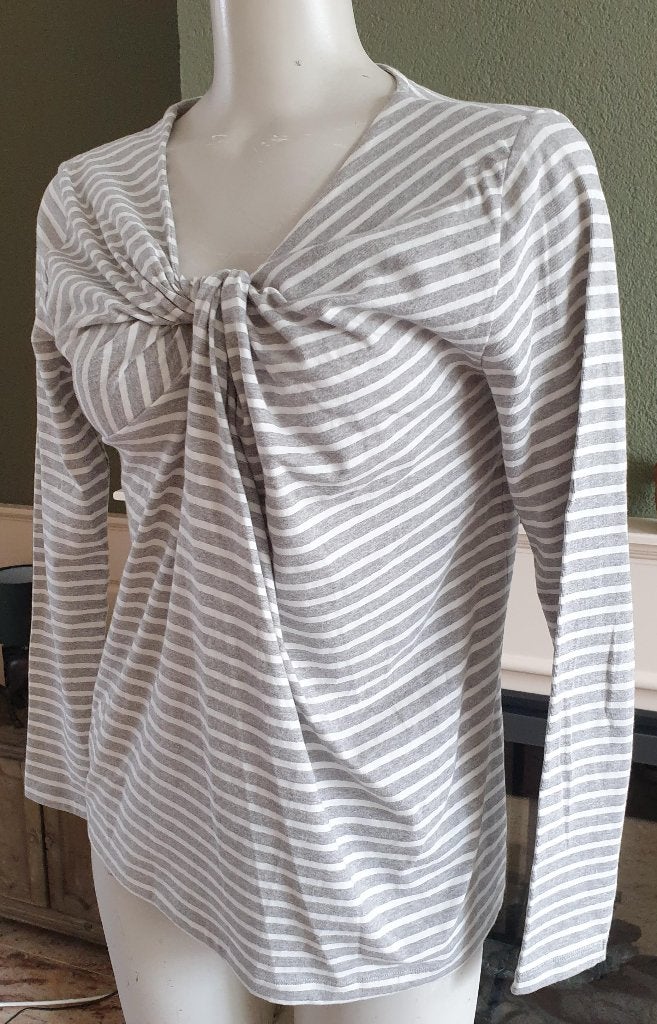 Susskind grijs witte gestreepte top shirt M 38 40, Kleding | Dames, Maat 38/40 (M), Ophalen of Verzenden, Zo goed als nieuw, Lange mouw