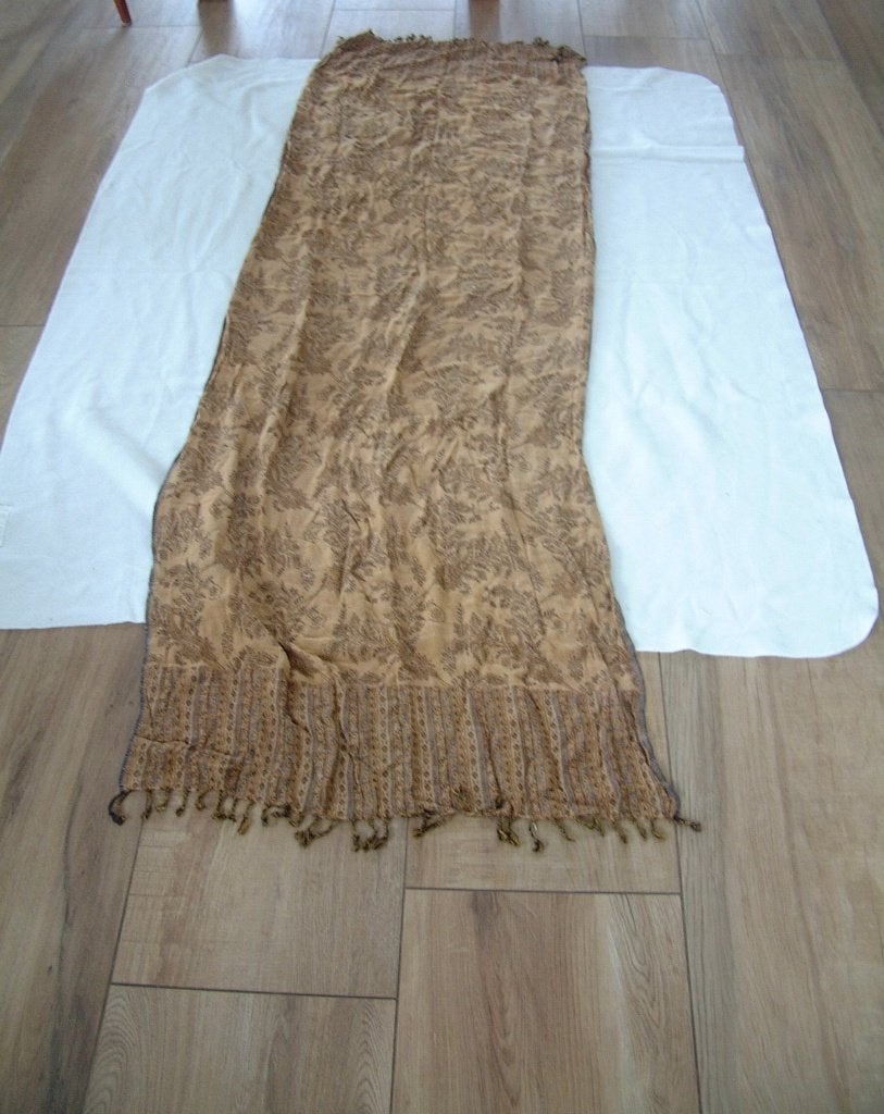 grote Paisley of Paysley doek of sjaal afm. ca 200 bij 68 cm, Ophalen of Verzenden, Gebruikt