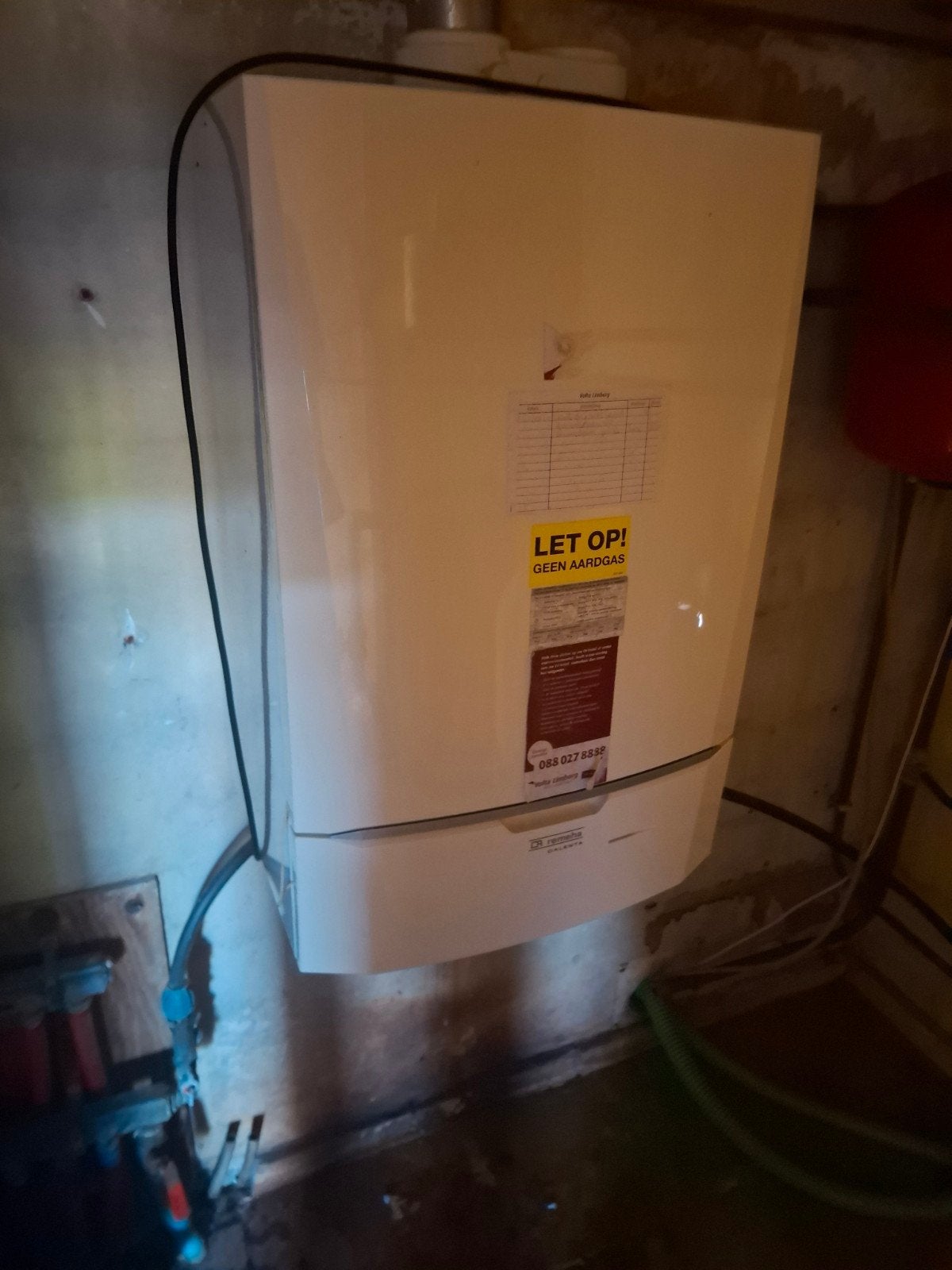 Remeha Calenta CV-ketel op flessengas (geen aardgas), Gebruikt, Cv-ketel of Combi-ketel, Minder dan 60 cm, Ophalen of Verzenden