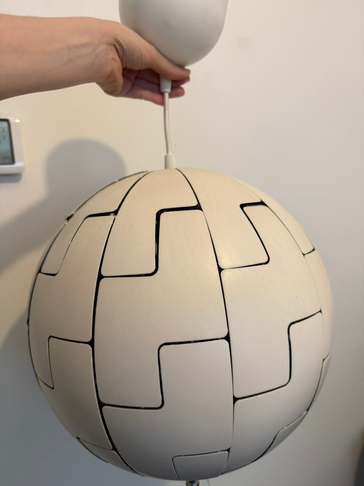 White / Silver  IKEA Ceiling Lamp, Ophalen, Zo goed als nieuw