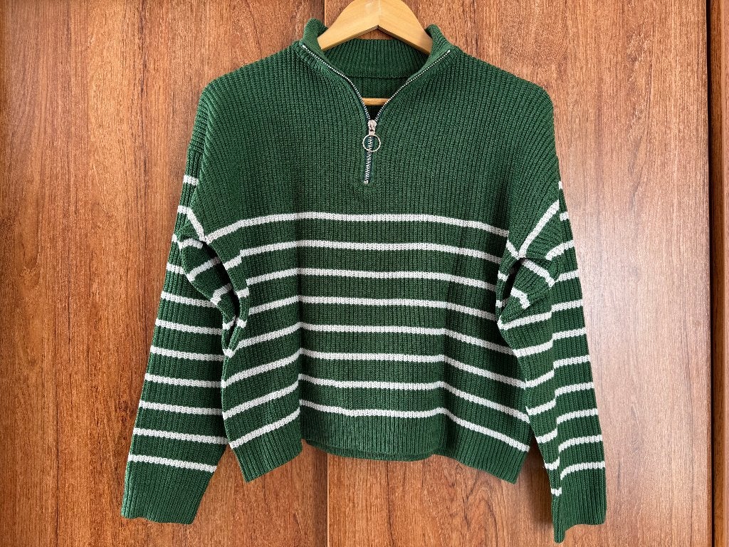 Groene gestreepte schipperstrui maat S, Kleding | Dames, Truien en Vesten, Ophalen of Verzenden, Zo goed als nieuw, Maat 36 (S)