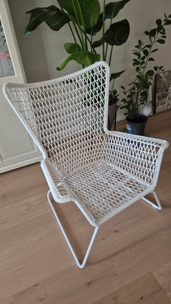 Ikea Hogsten tuinstoel wit, Tuin en Terras, Tuinstoelen, Gebruikt, Kunststof, Ophalen