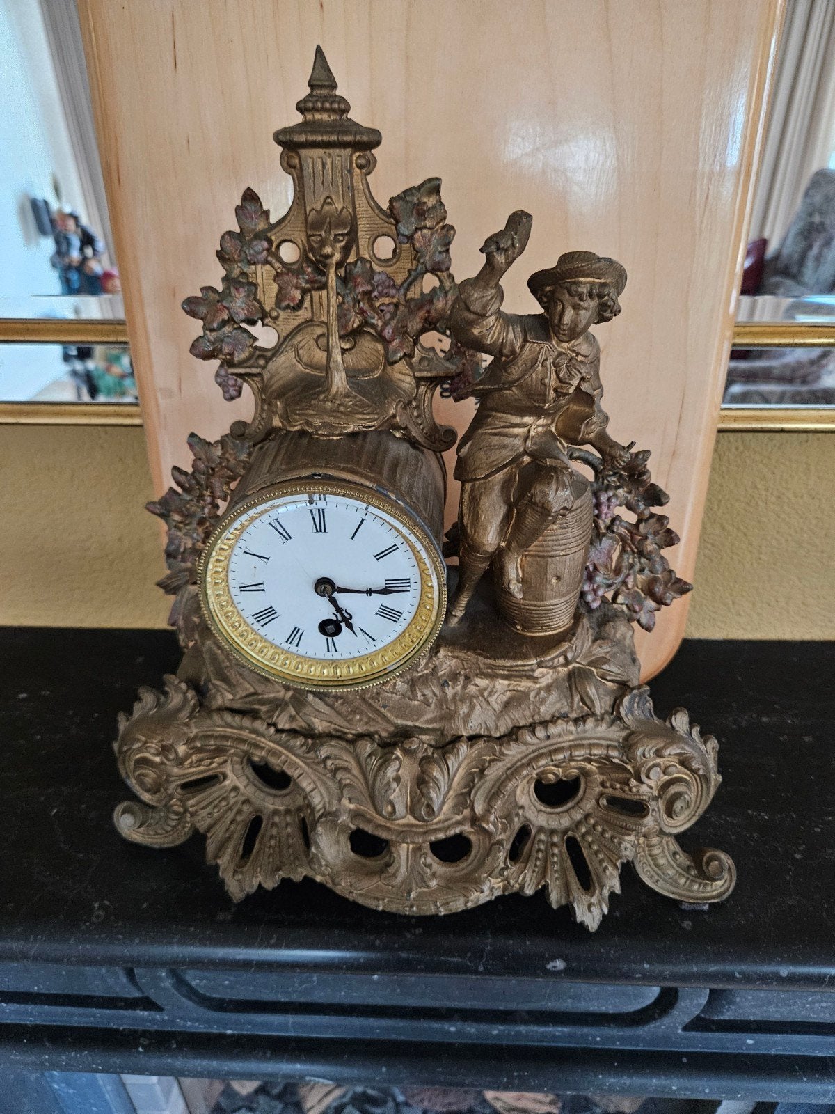 Antieke Franse pendule, Lodewijk XV rococo stijl (1870-1890), Ophalen