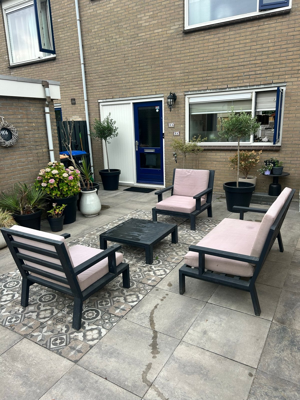 Lounge set met lichtgewicht aluminium frame wasbare kussens, Ophalen, 4 zitplaatsen, Gebruikt, Aluminium