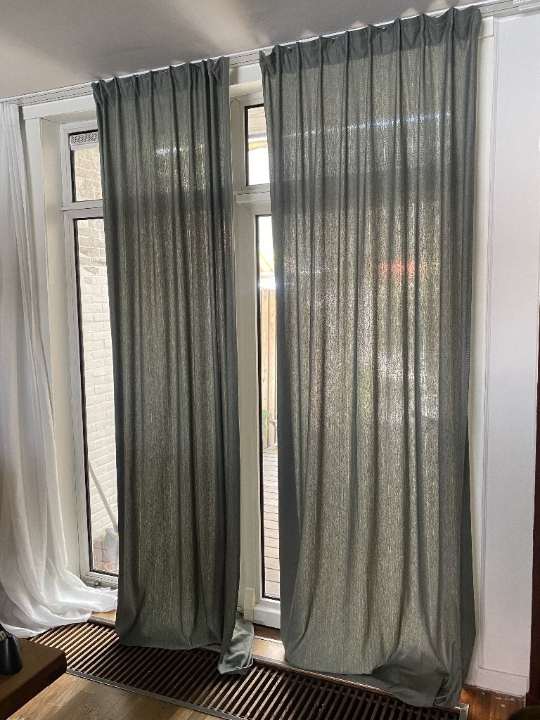 Ikea Gordijnen TIBAST groen, Huis en Inrichting, Stoffering | Gordijnen en Lamellen, Ophalen, 100 tot 150 cm, 200 cm of meer, Zo goed als nieuw