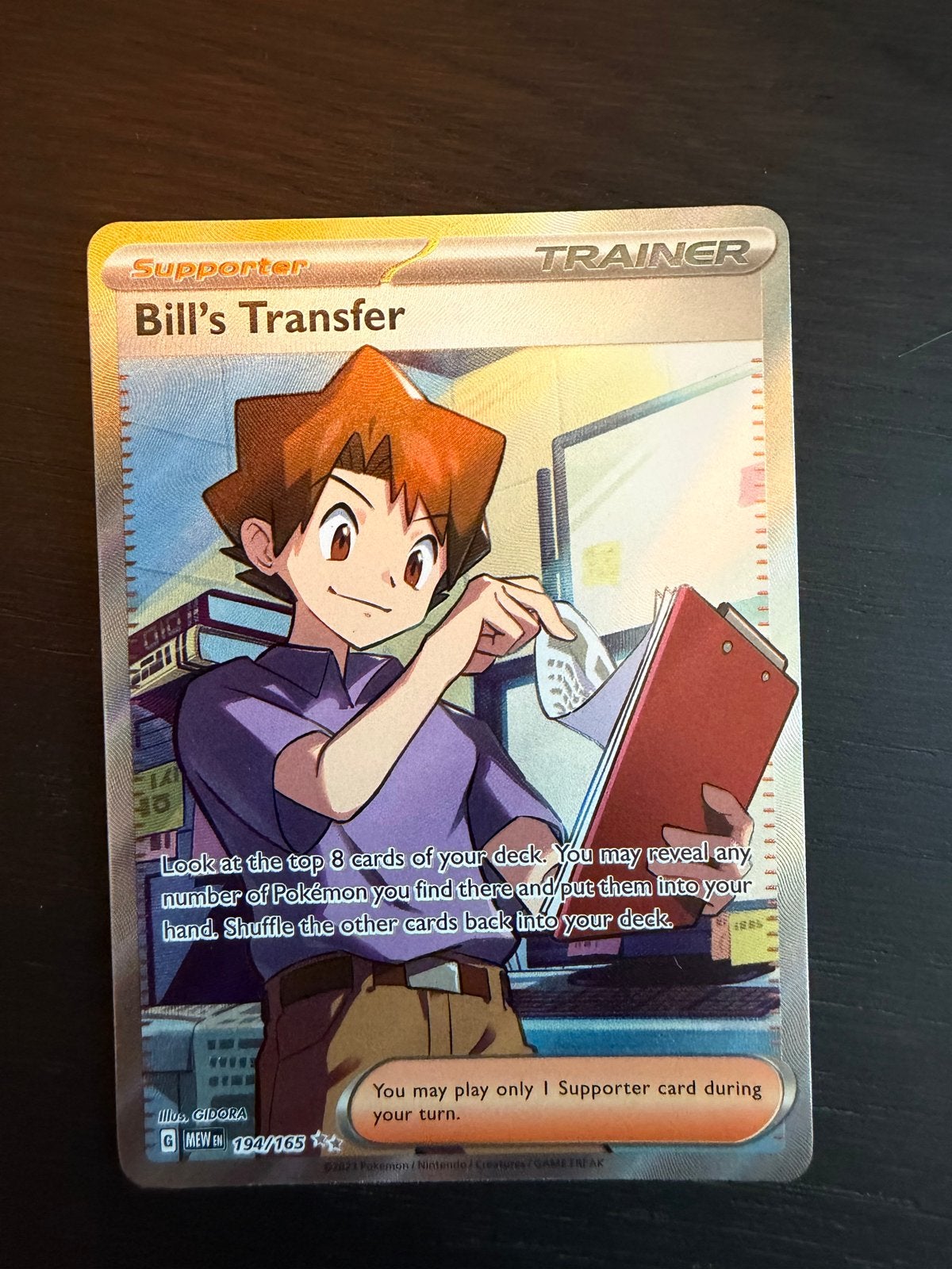 Bill's Transfer 194/165 - 151, Ophalen of Verzenden, Zo goed als nieuw, Losse kaart, Foil