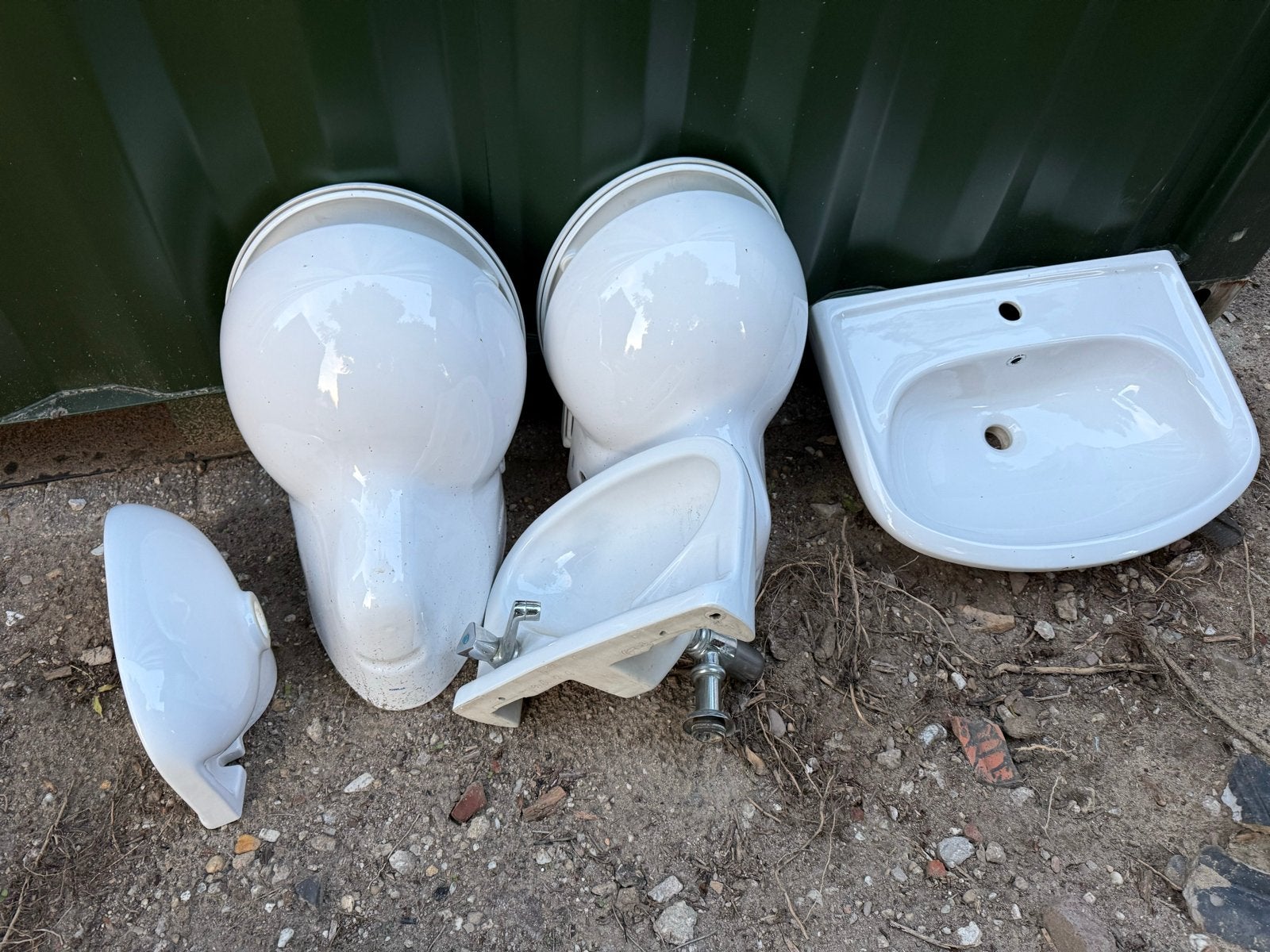 Witte toiletten en wastafel - Gebruikt sanitair, Ophalen, Gebruikt, Toilet