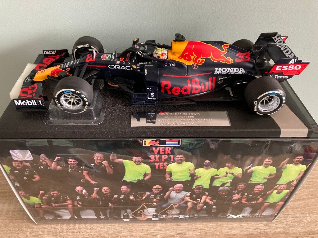 ✅ Max Verstappen editie 66 1:18 Austrian + Styrian 2021, Ophalen of Verzenden, Nieuw, Formule 1